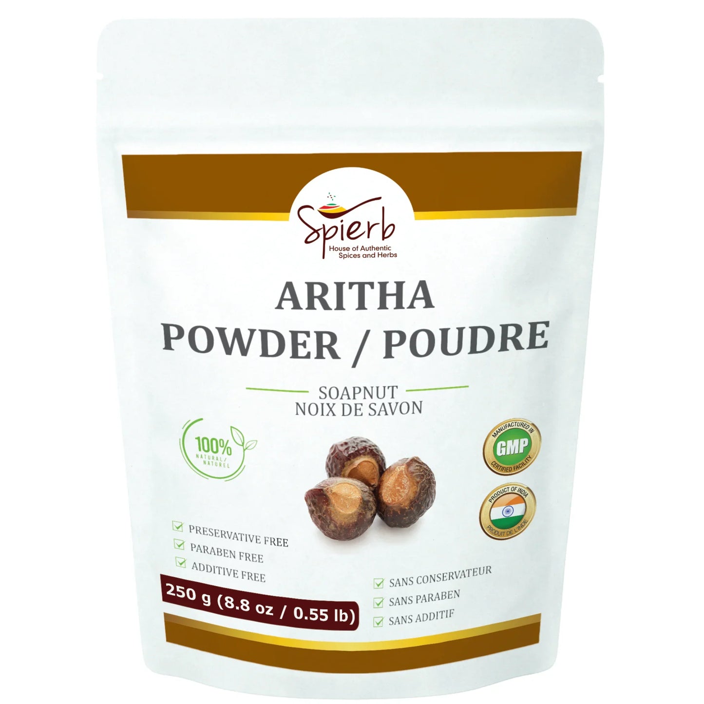 Spierb Aritha Powder - 250g - Front Pouch