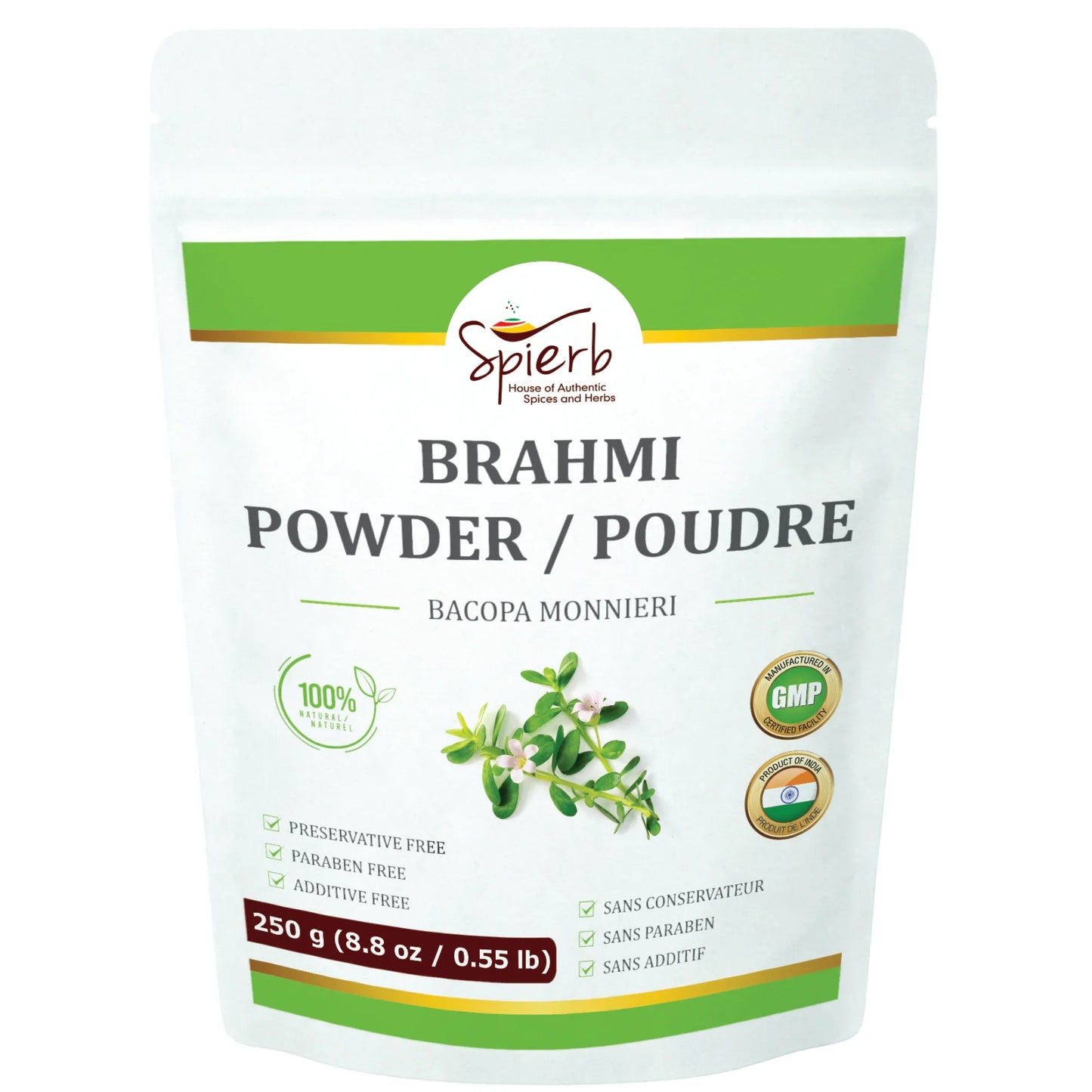 Spierb Brahmi Powder - 250g - Front Pouch