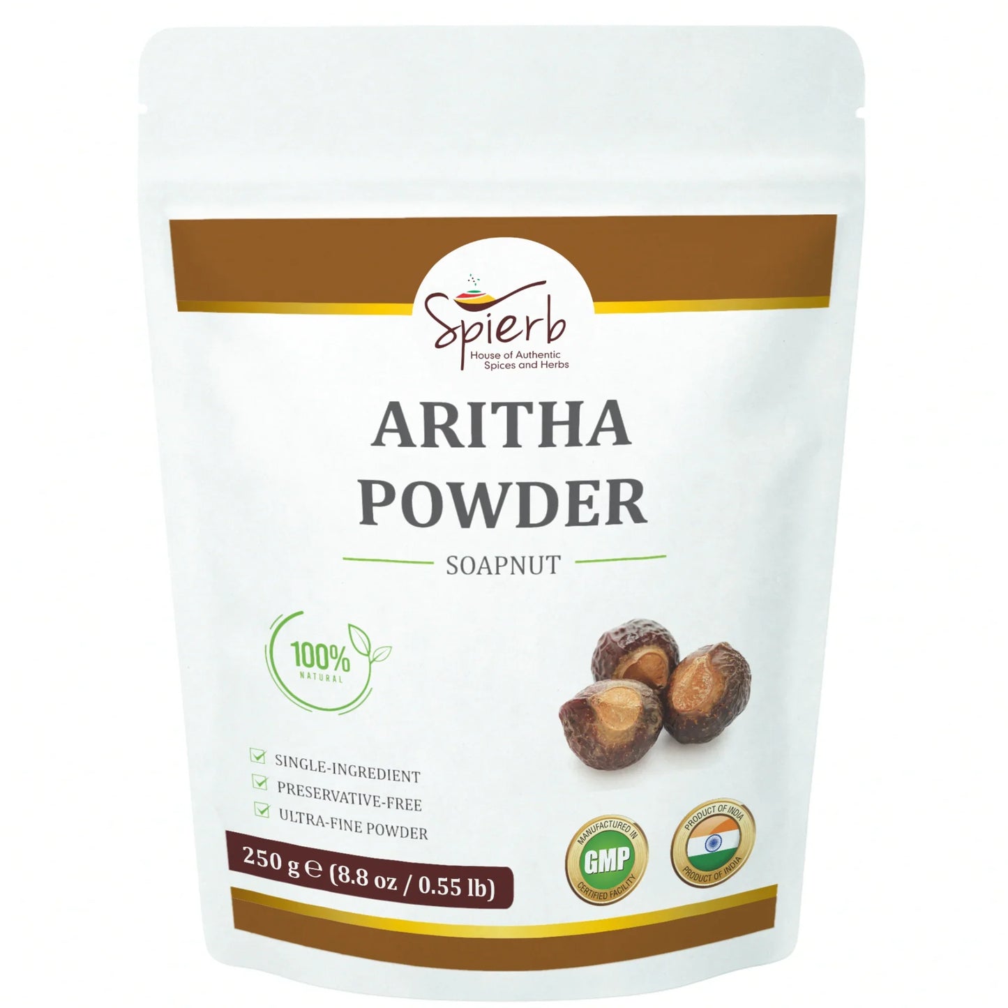 Spierb Aritha Powder - 250g - Front Pouch