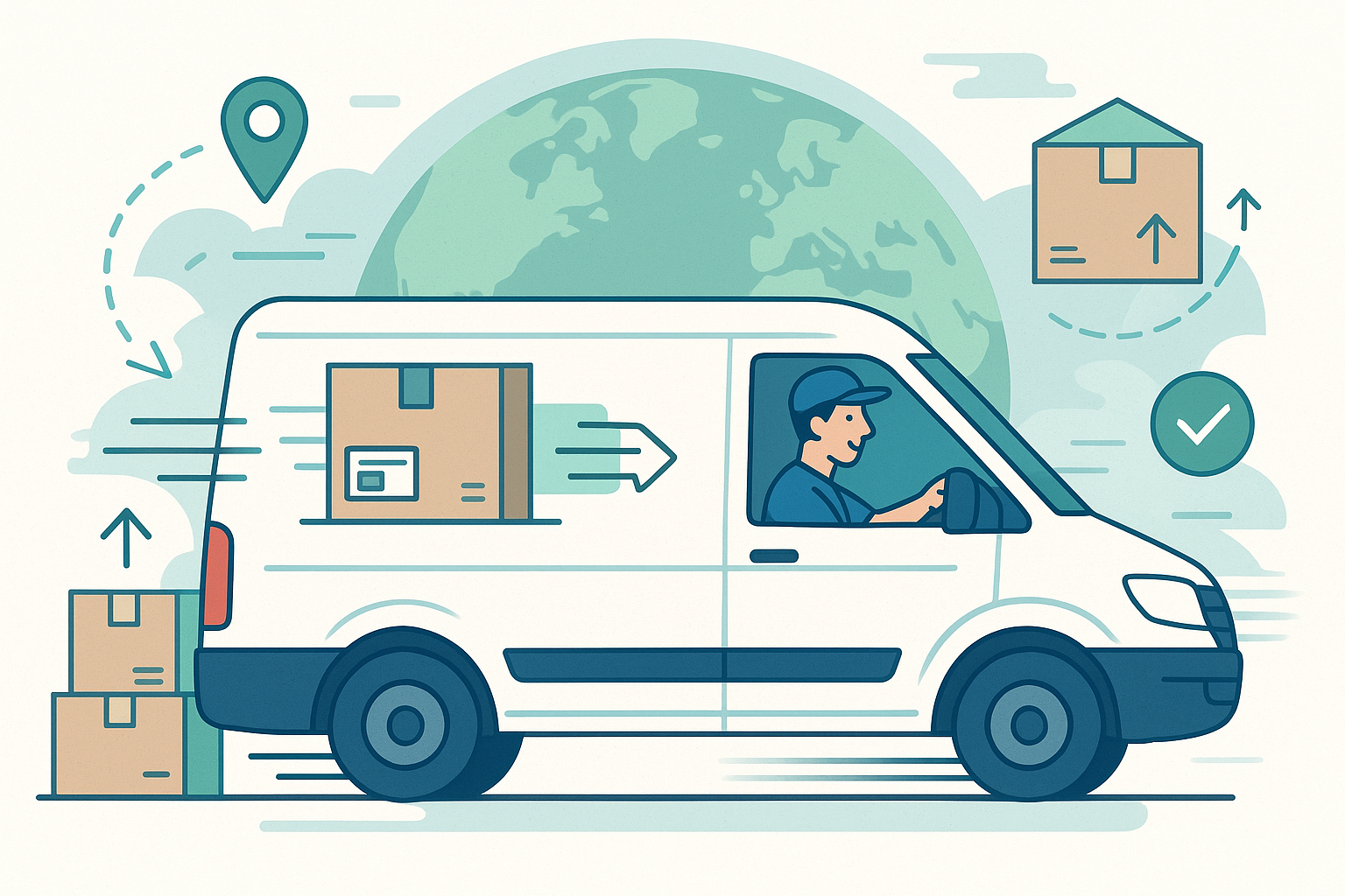 create an image to match with heading Delivery and Shipping
