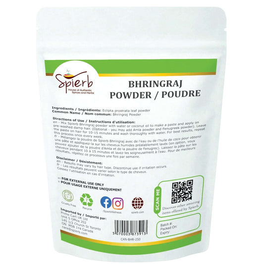 Spierb Bhringraj Powder - 250g - Back Pouch