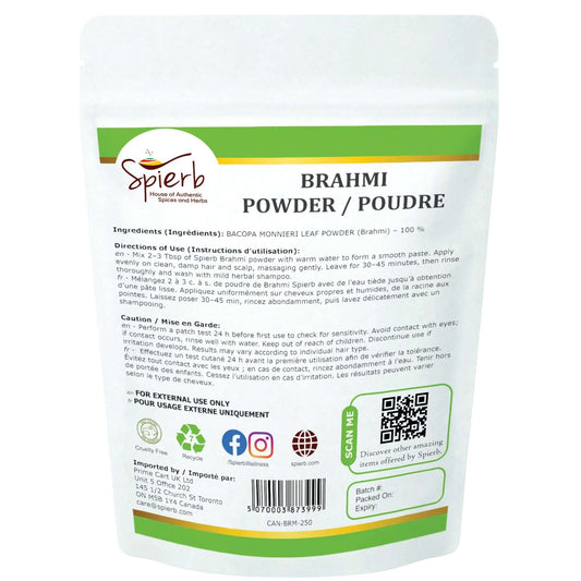 Spierb Brahmi Powder - 250g - Back Pouch
