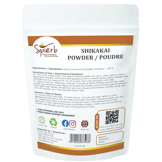 Spierb Shikakai Powder - 250g - Back Pouch