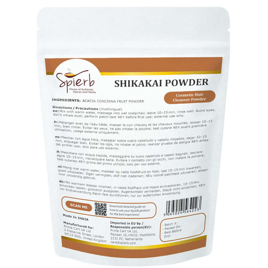 Spierb Shikakai Powder - 250g - Back Pouch