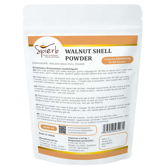 Spierb Walnut Shell Powder - 250g - Back Pouch