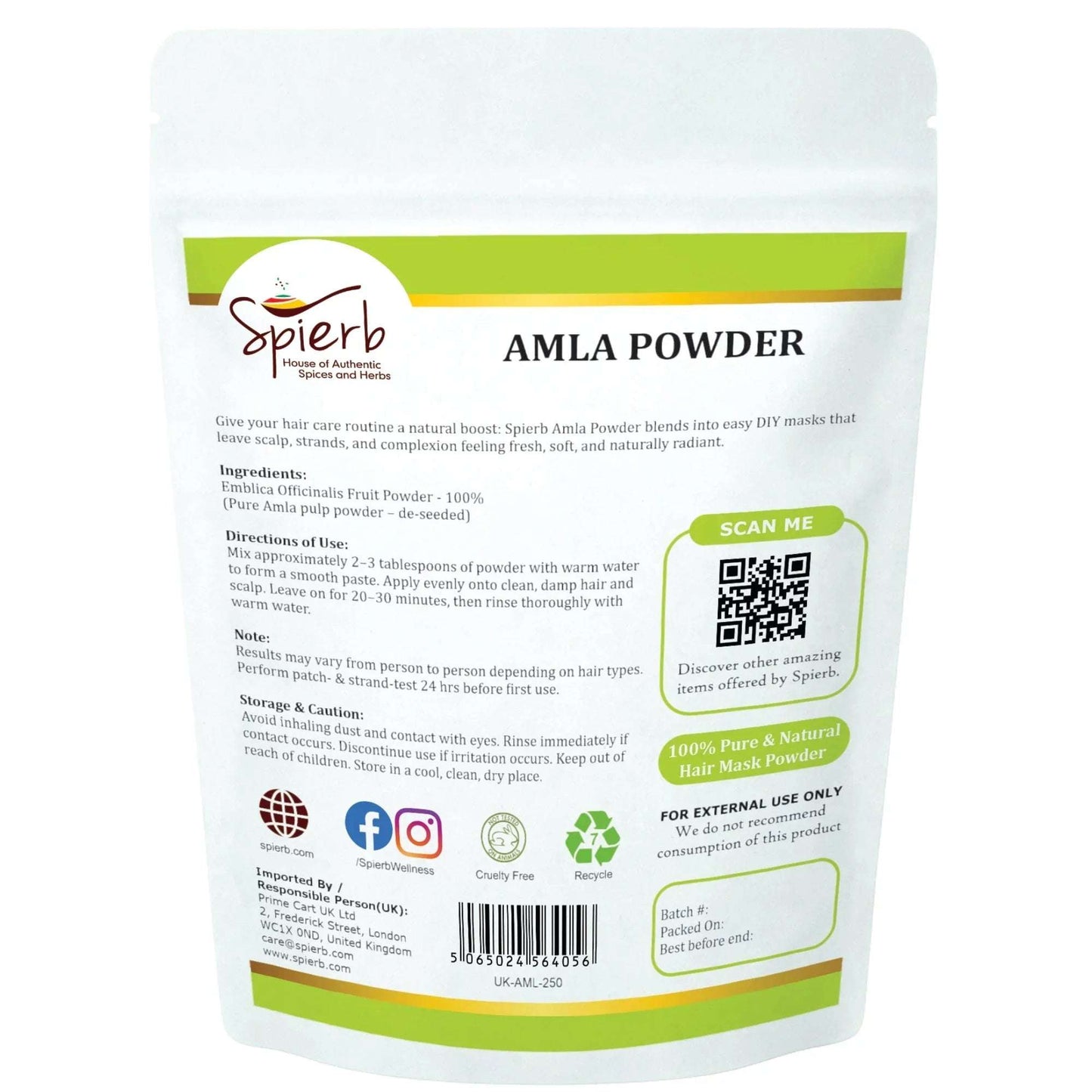 Spierb Amla Powder - 250g - Front Pouch