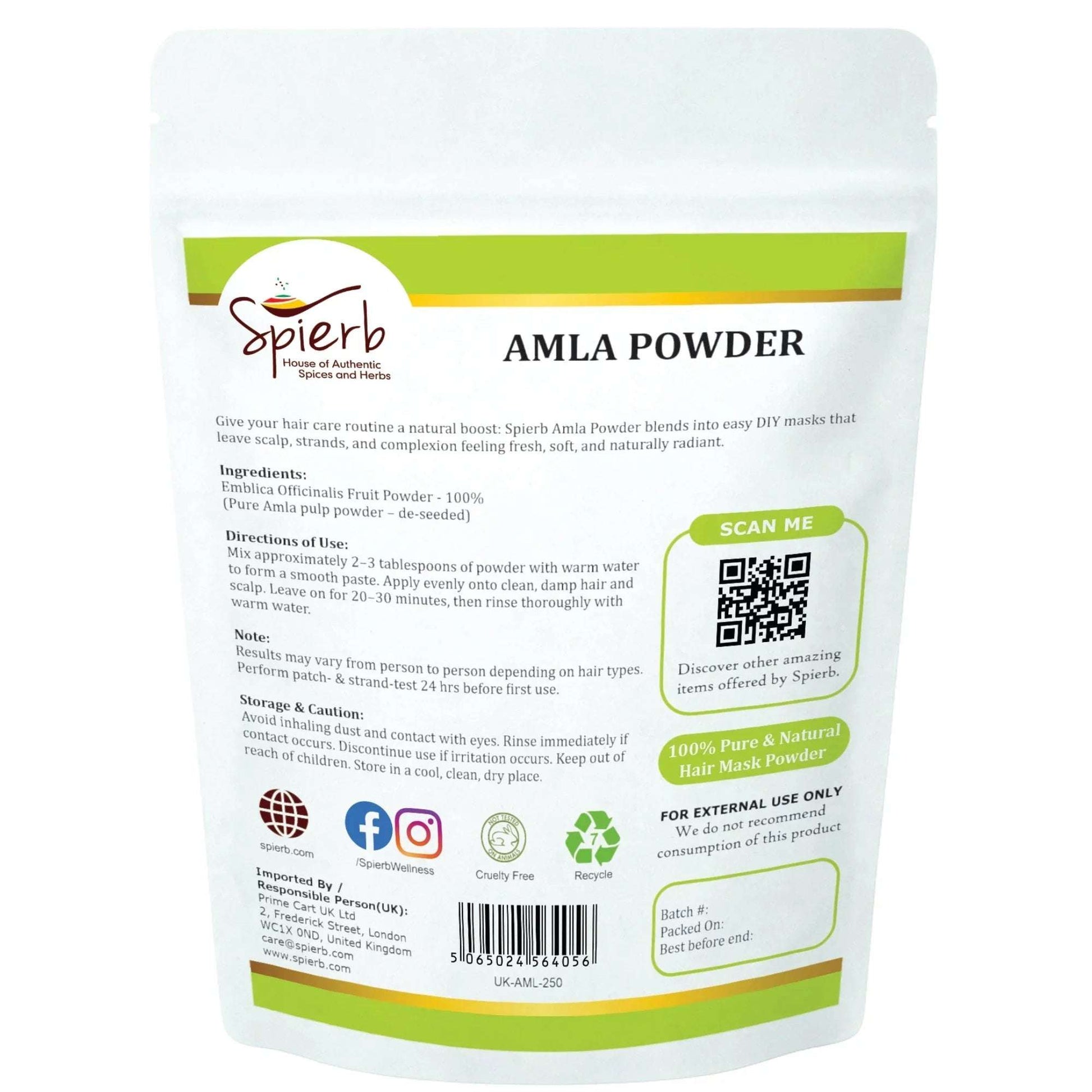 Spierb Amla Powder - 250g - Front Pouch