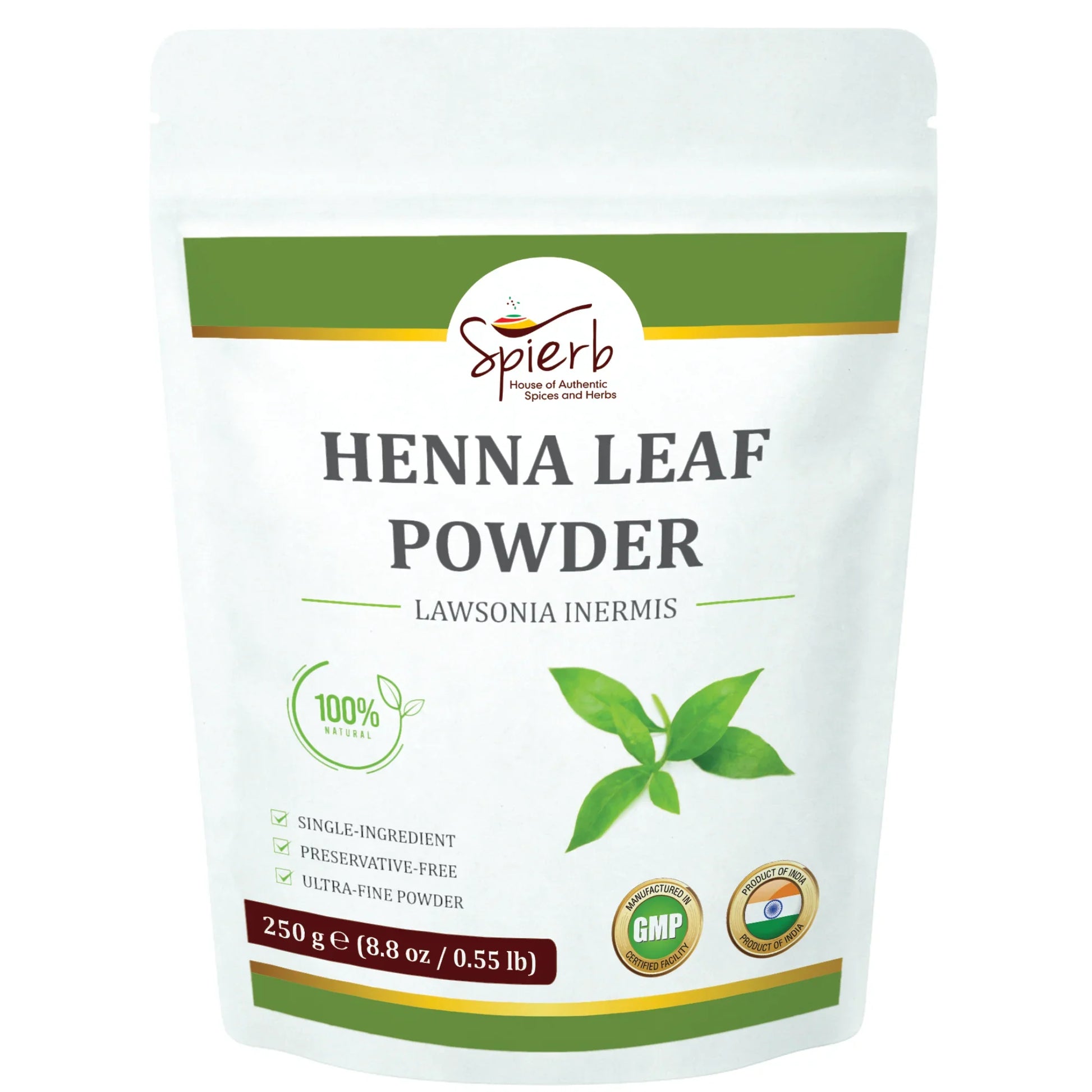 Spierb Henna Leaf Powder - 250g - Front Pouch