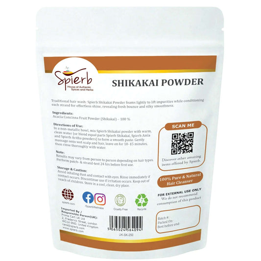 Spierb Shikakai Powder - 250g - Back Pouch
