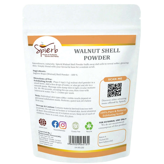 Spierb Walnut Shell Powder - 250g - Back Pouch