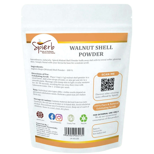 Spierb Walnut Shell Powder - 250g - Back Pouch